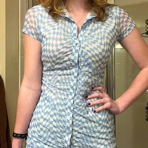 WOMENS CHECKERED DRESS SMALL